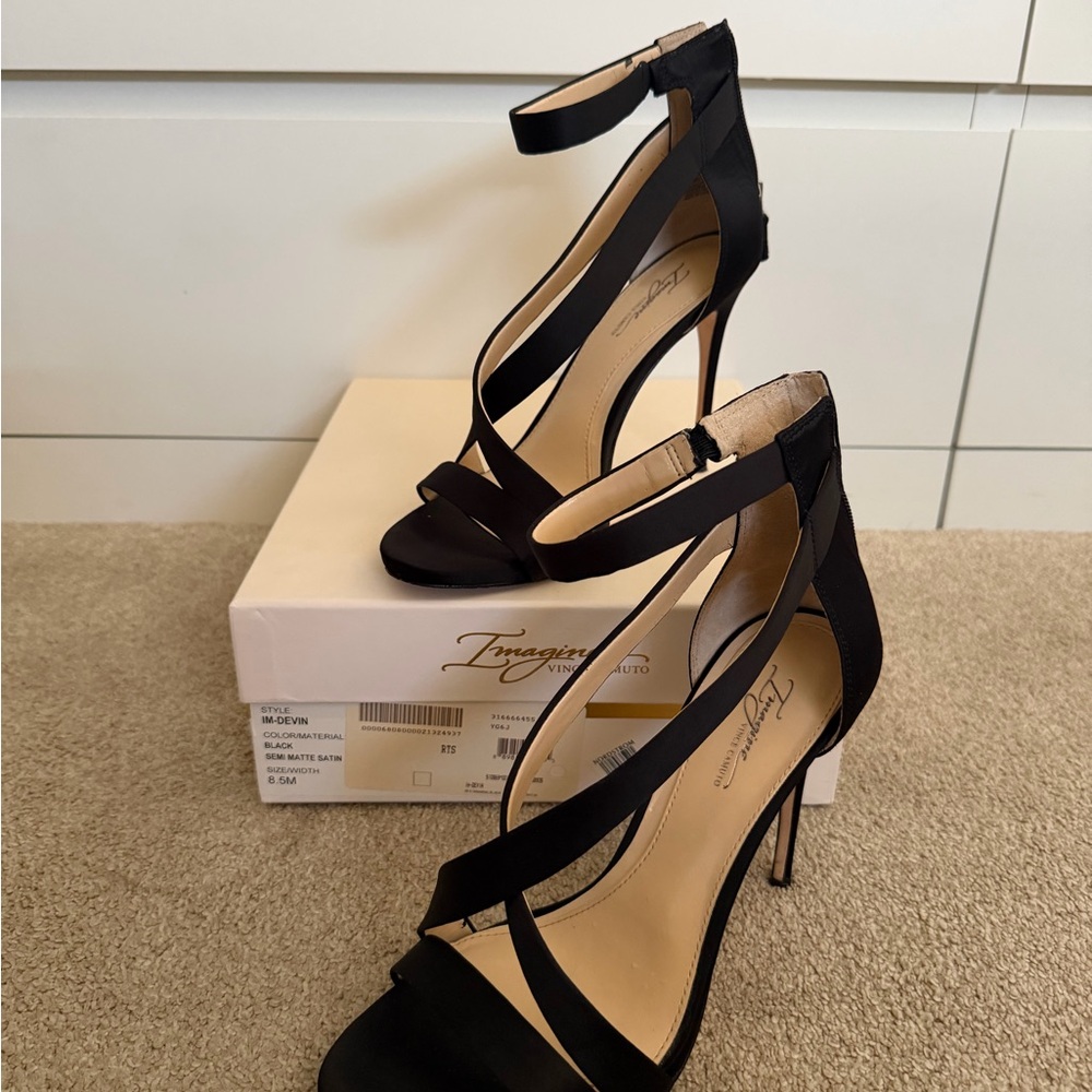 Vince Camuto Black Strappy Heels